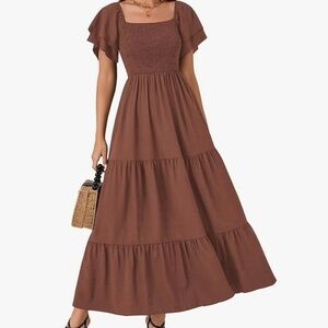 Elegant Brown Maxi Dress
